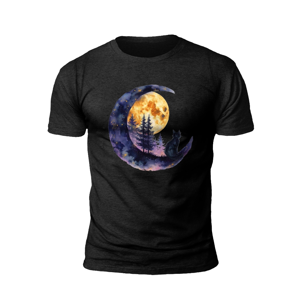 Midnight Moonlit Cat T-shirt
