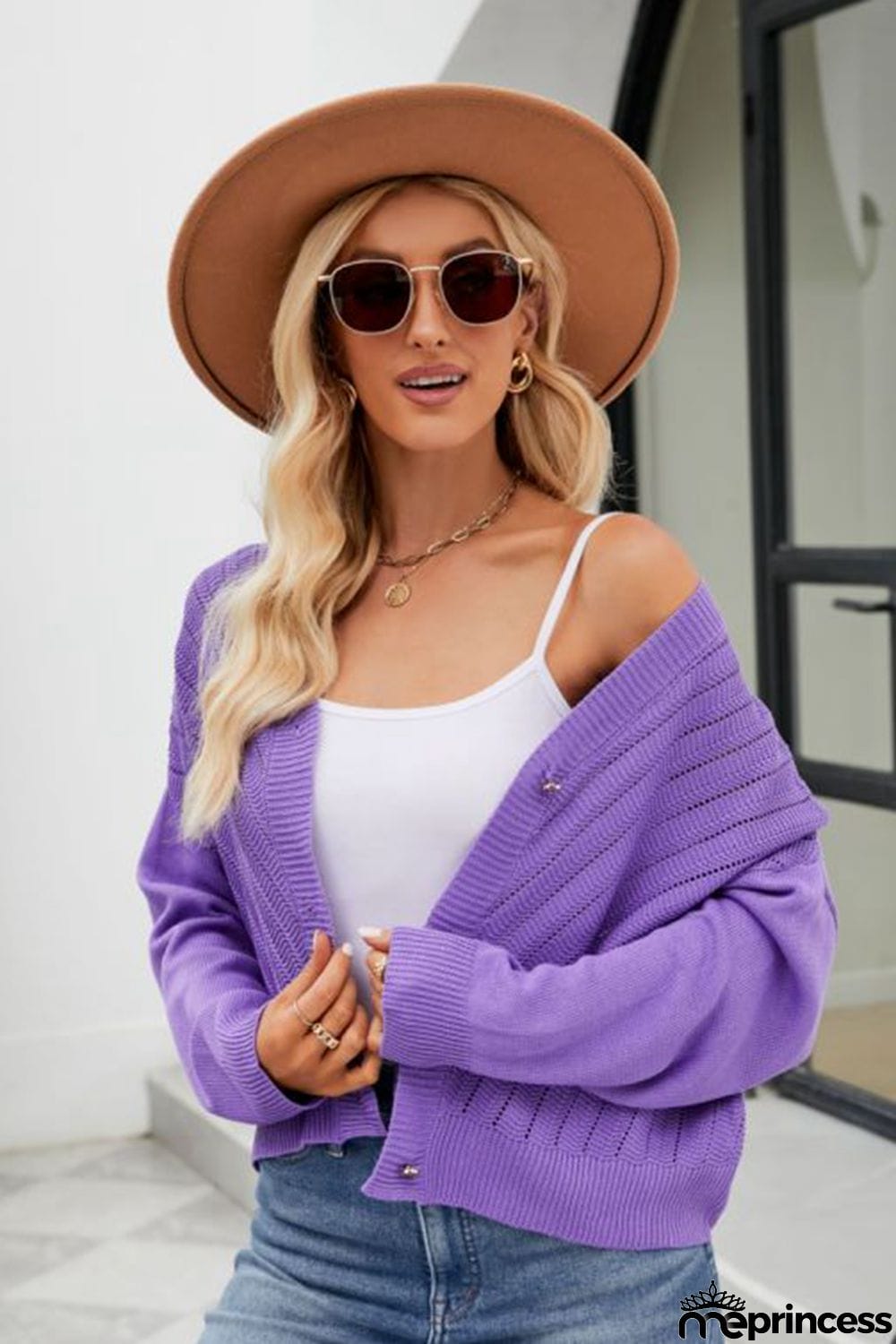 V-Neck Button Down Cardigan