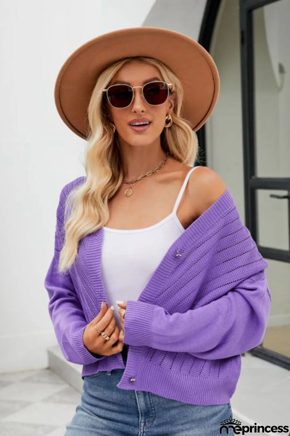 V-Neck Button Down Cardigan