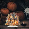 DIY Halloween Pumpkin Cottage Acrylic Special Shaped Diamond Art Desktop Ornaments