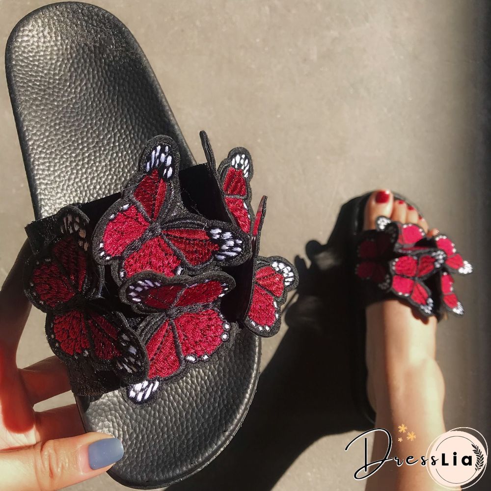 Chic Butterfly Decorated Slipper