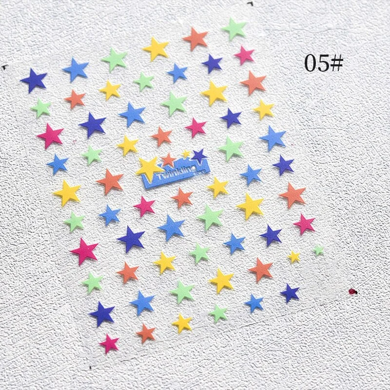 1PC 3D Nail Stickers Valentines's Day Heart Love Self-Adhesive Slider Letters Nail Art Decorations Stars Decals Manicure Tool-Nail Inspo