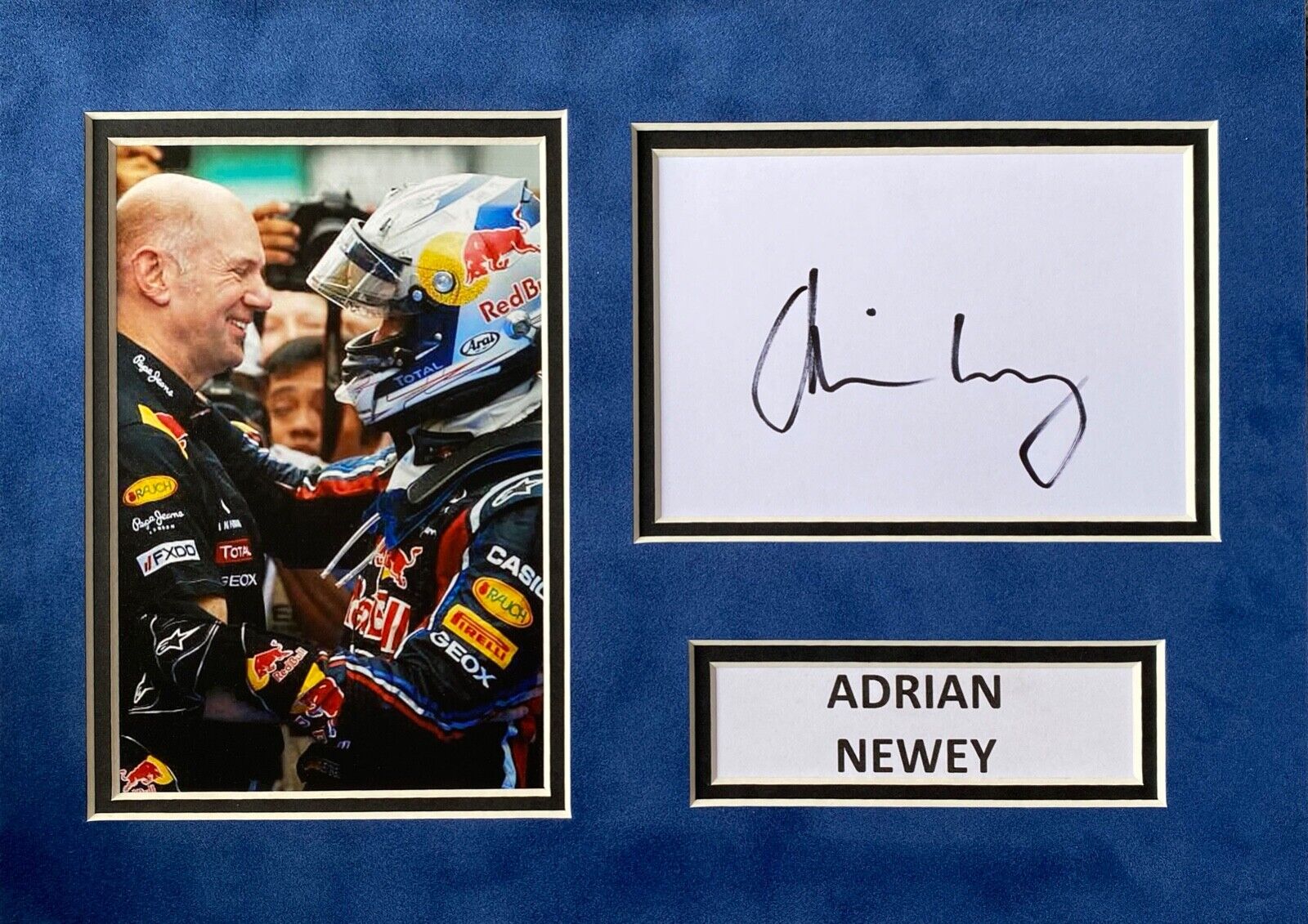 ADRIAN NEWEY HAND SIGNED A4 Photo Poster painting MOUNT DISPLAY RED BULL F1 AUTOGRAPH F1