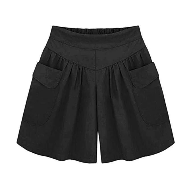 Loose Soft Cotton Wide Leg Pocket Shorts | 168DEAL