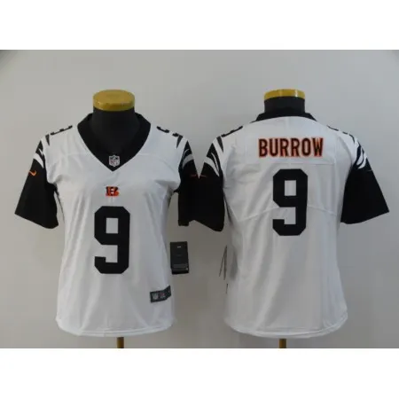 Women's Cincinnati Bengals #9 Joe Burrow White Vapor Stitched Jersey(Run Small) 0MNQ