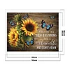 Sunflower Butterfly And Text - 11CT Stamped Cross Stitch - 50*40cm