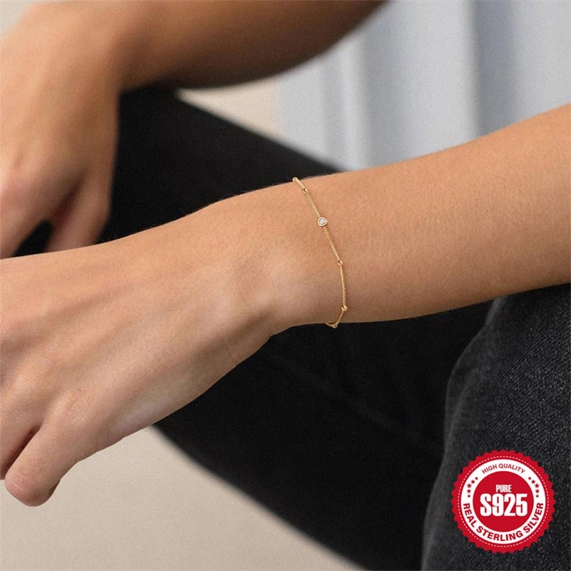 925 Sterling Silver Bracelets Minimalist