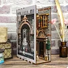 Difficulty: ⭐⭐⭐---Old Times of City, 3D Wooden Puzzle Dollhouse&Bookend with Sensor Light, DIY Book Nook Puzzle for Bookshelf