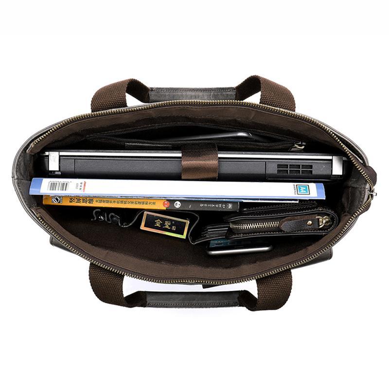 Large Capacity Vintage Leather Casual Business Briefcase