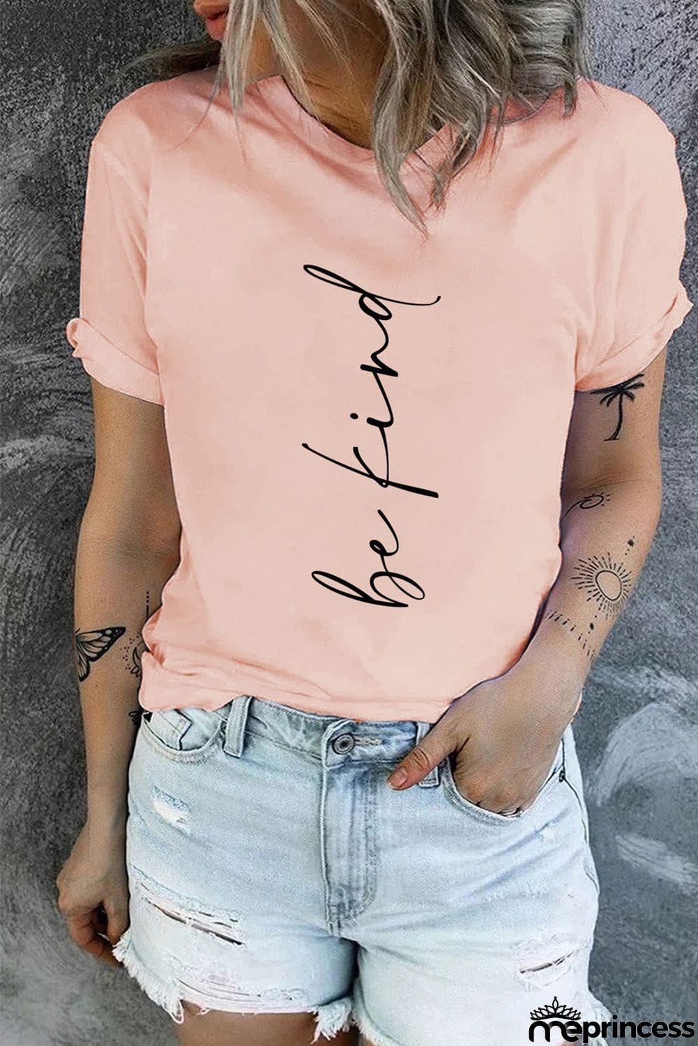 BE KIND Graphic Round Neck Short Sleeve Tee