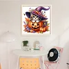 Halloween Pumpkin Cat-14CT Counted Cross Stitch 40*40cm/15.75*15.75in