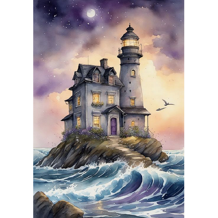 Full Square Diamond Painting - Seaside Lighthouse 30*40CM