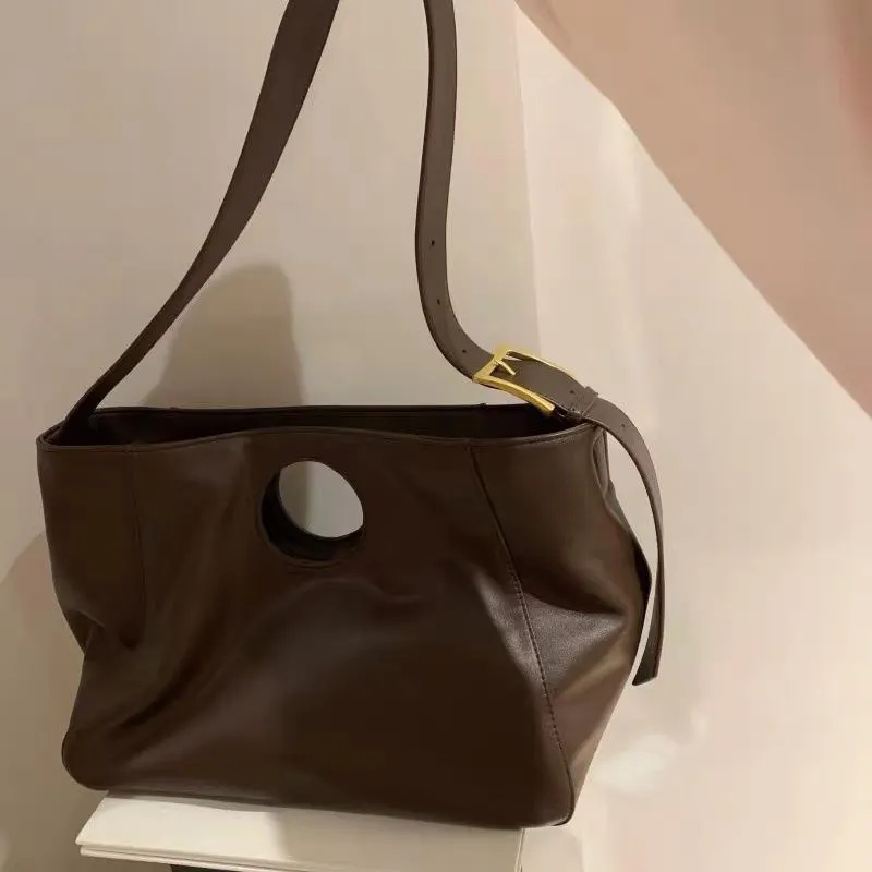 Suede Armpit Bag Women's Handbag Simple Baguette Retro Shoulder Messenger Bag