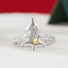 Christmas Tree Adjustable Ring 925 Sterling Silver 