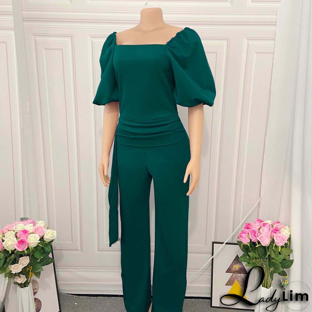 Women's Summer High Waist Chic Plus Size Jumpsuit