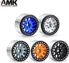 AMK 4Pcs Aluminum Alloy 12mm Hex Hub 2.2 Beadlock Wheels Rims for 1/8 1/10 RC Crawler Axial SCX10 Wraith 90048 RR10 TRX6 TRX4 Upgrades (Baked Blue)