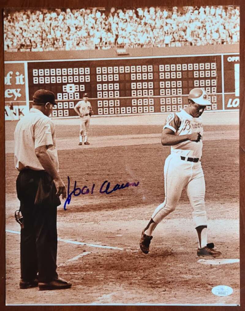 Hank Aaron JSA Coa Signed 11x14 Photo Poster painting 700 Home Run Autograph