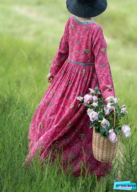 Style Patchwork Spring quilting dresses Red Print Dress