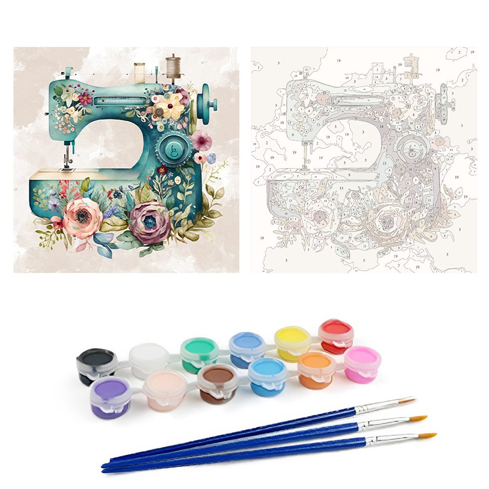 Elephant-Paint by Numbers-8"x8"/20x20cm