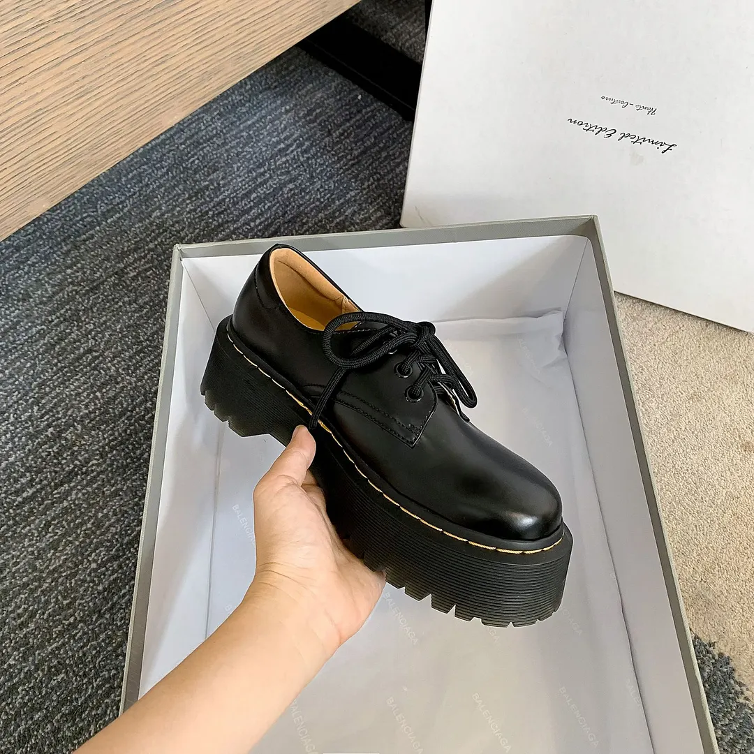 Churchf Churchf Head Retro Leather Leather Shoes Female 2024 New Versatile Thick Bottom 3 Hole British Wind Increase