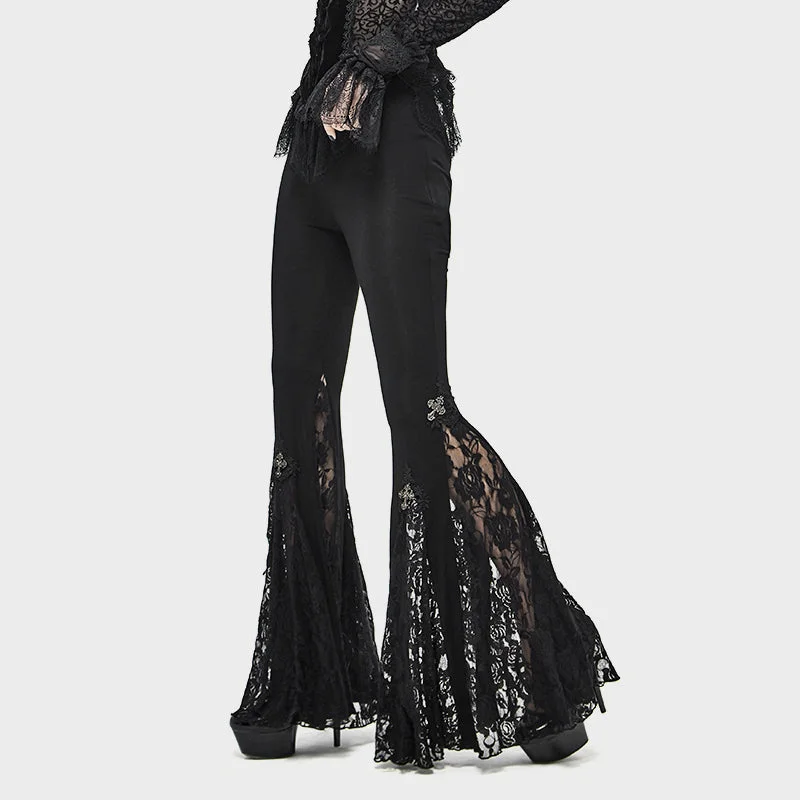 Lord Of Darkness Lace Flared Pants