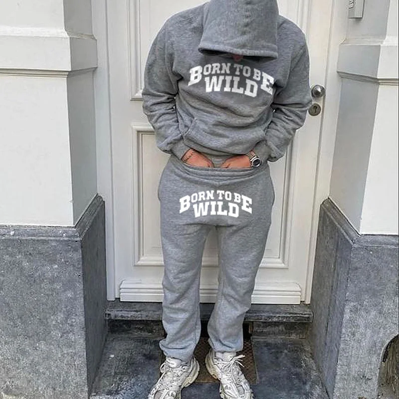 Hiphop Street Drip Tracksuit Gray