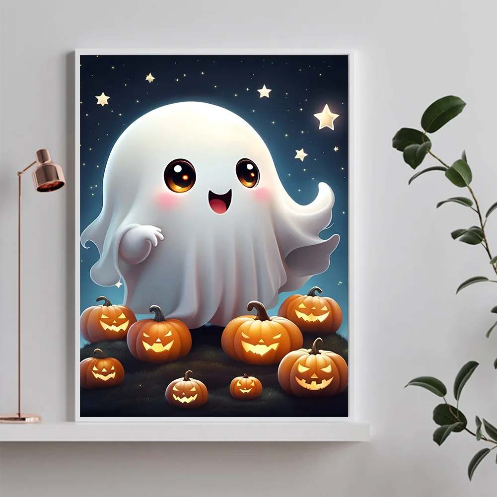 Diamond Painting - Full Round Drill - Halloween Cute Ghost(Canvas|30*40cm)