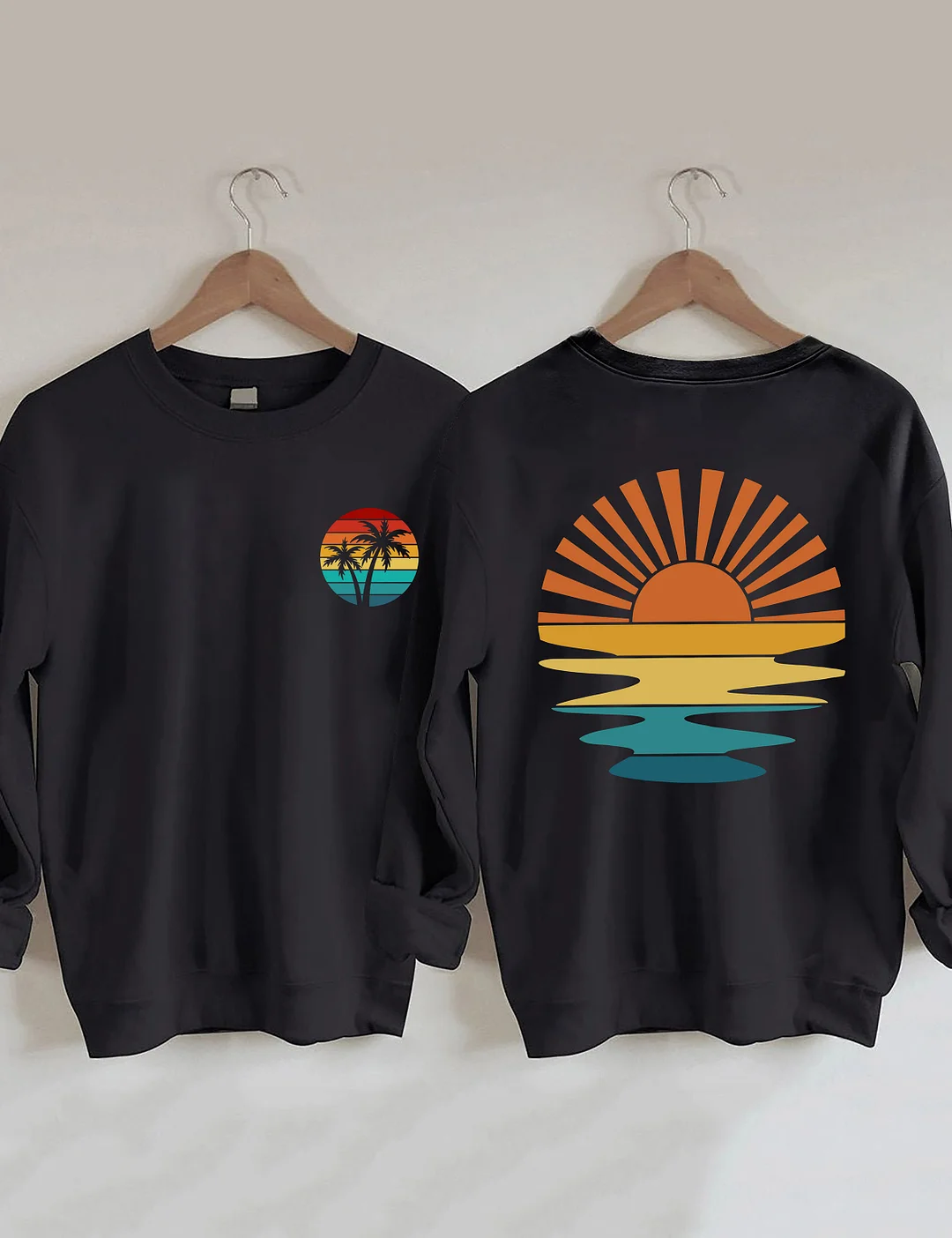 Retro Sunset Rays Wavy Sweatshirt