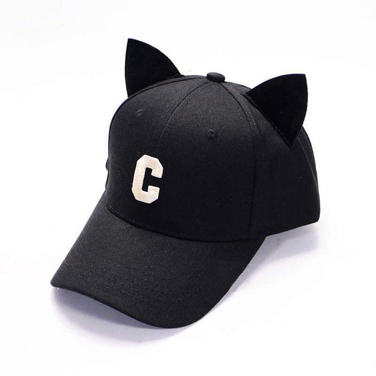 Cat Ears Letter C Embroidery Baseball Cap - Modakawa modakawa