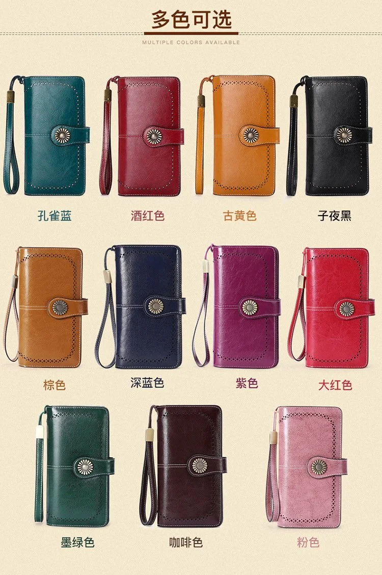 Women Wallet Genuine Leather Bifold Purse