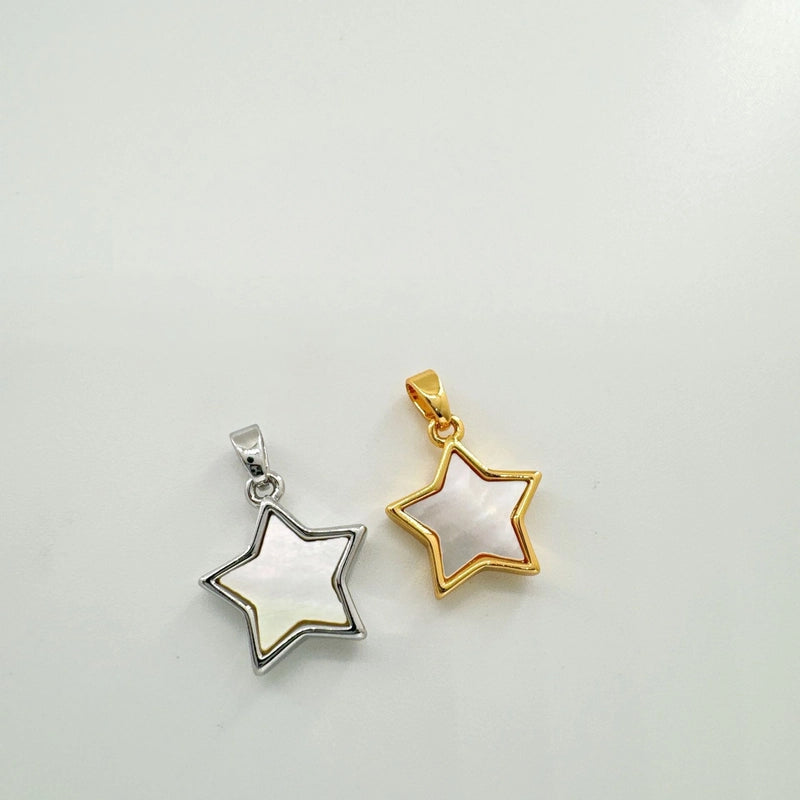 1 Piece Copper Shell Abalone Shell Pentagram Pendant Jewelry Accessories