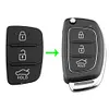 3 Buttons Flip Folding Remote Car Key Shell Pad Replacement for Hyundai