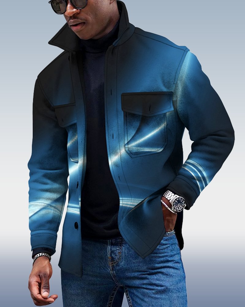 Men's Casual Geometric Pattern Jacket 028