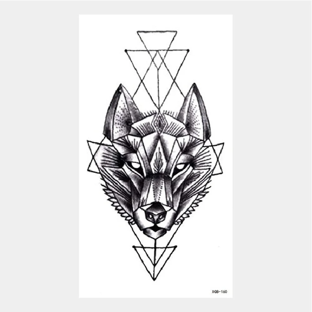 Sdrawing Tattoo Stickers Animal Tatoo Sticker Flying Dragon Wolf Head Tiger Dream Catcher Fake Tatto Body Art Makeup Stickers