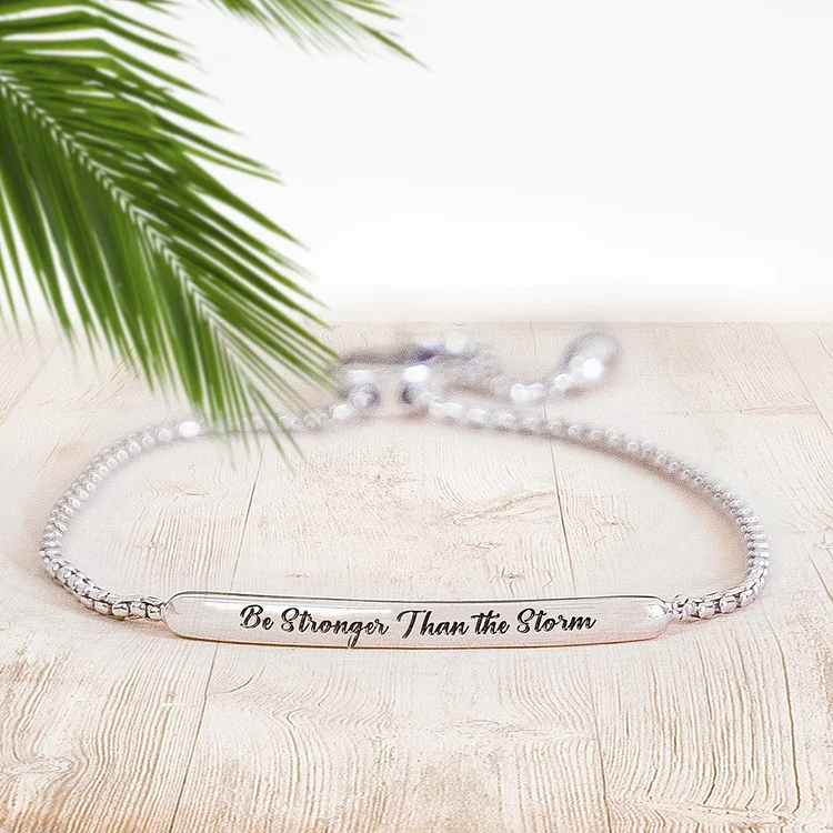 Be Stronger Than The Storm Adjustable Bar Bracelet