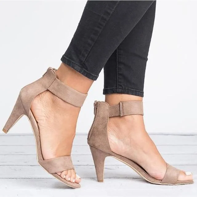 Women Open Toe With 5CM High Heels Sandals Plus Size Thin Heel Shoes | EGEMISS