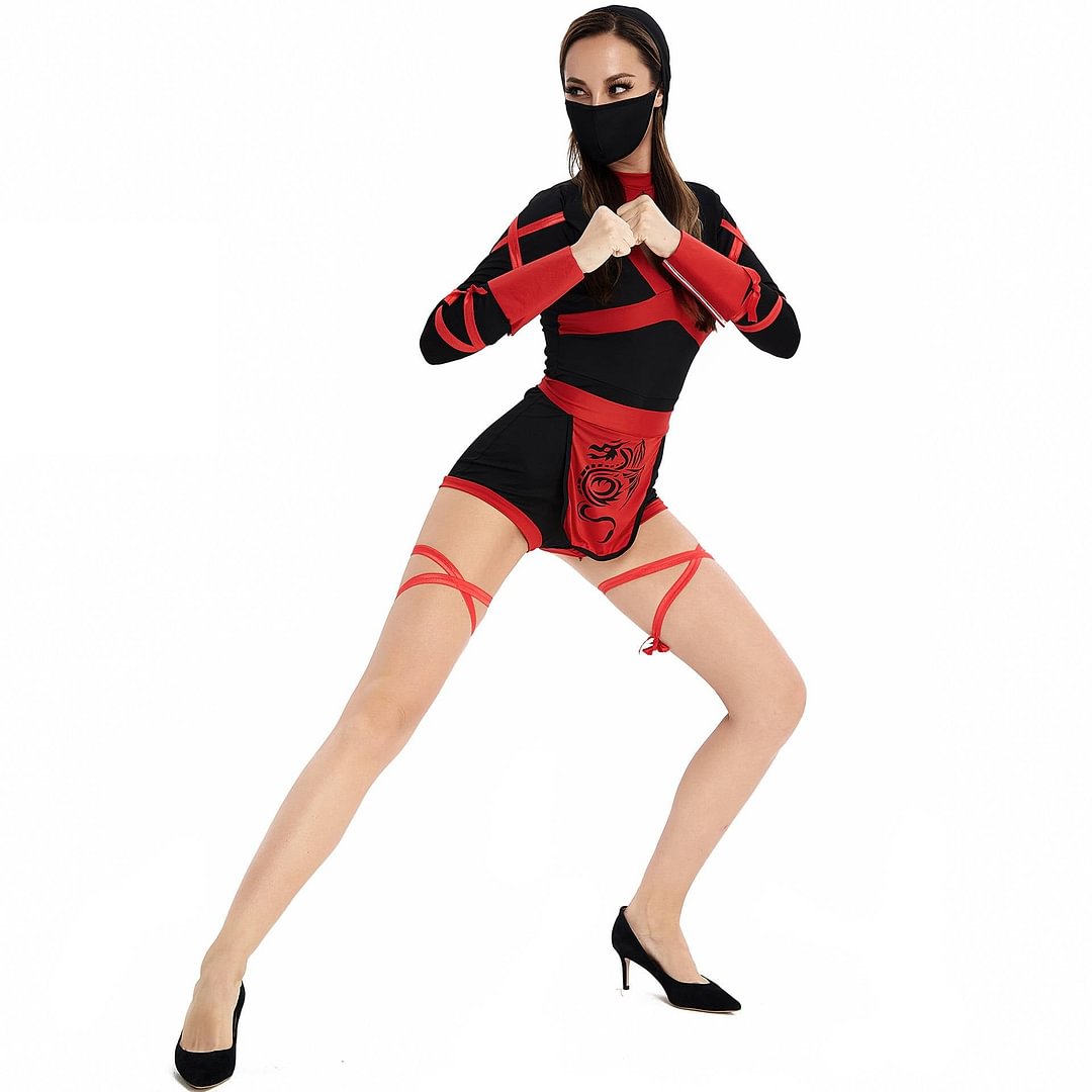 Ninja Halloween Costume Womens Cosplay Outfit-elleschic