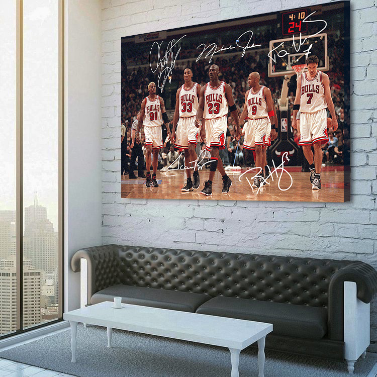The Michael Jordan era with the Chicago Bulls Canvas Wall Art 
