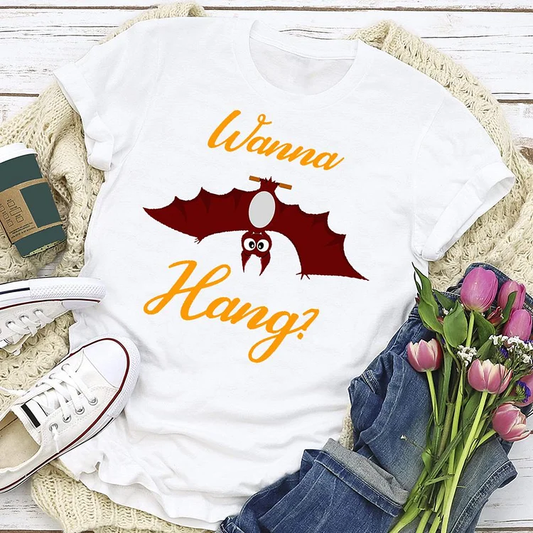 Wanna Hang Halloween Bats T-shirt Tee -06732