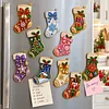 10PCS DIY Pearl Diamond Painting Christmas Fridge Magnets, Sparkling Rhinestone Refrigerator Magnet Craft Kit for Home Decor & Gifts
