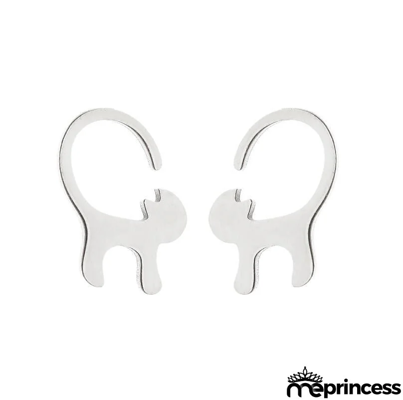 Women Fashion Hollow Eagle Owl Snake Dolphin Bee Giraffe Elephant Dog Cat Rabbit Fish Bird Penguim Stainless Steel Stud Earrings