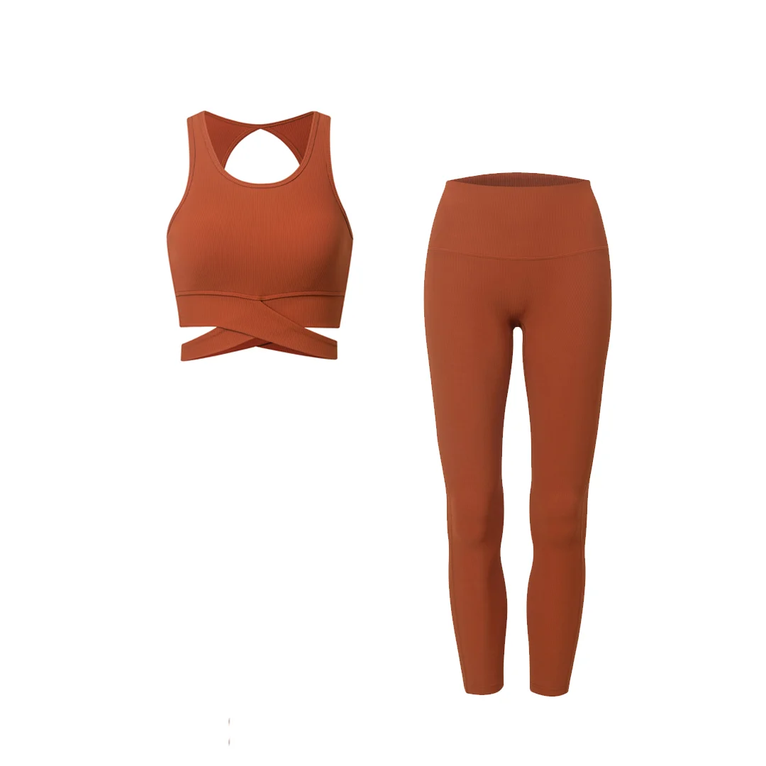 High elastic sports bra + Legging two-piece set