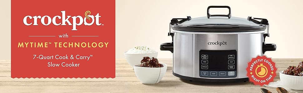 Crockpot 7Qt MyTime Cook &amp; Carry Slow Cooker, Programmable