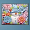 >SALE<5D DIY Partial Special Shaped Drill Diamond Painting Snowman-Green Decor 40x50cm