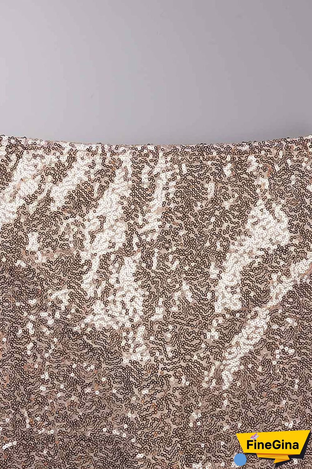 Champagne Sexy Solid Sequins Patchwork O Neck Long Sleeve Two Pieces