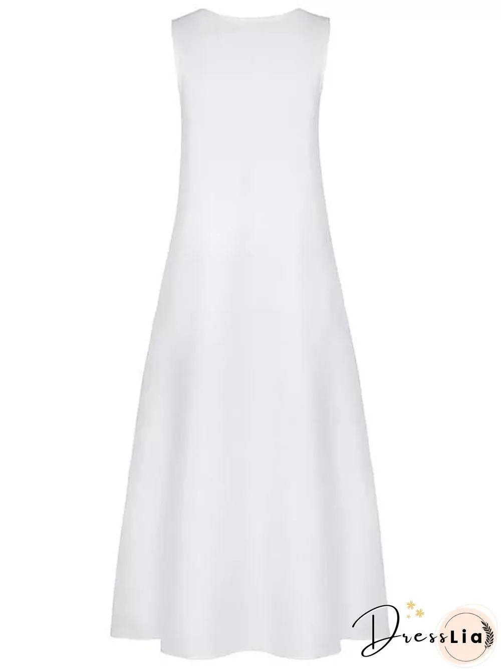 Womens Maxi Dress With V-neck Long Sleeveless Color Block Patchwork Summer Plus Size