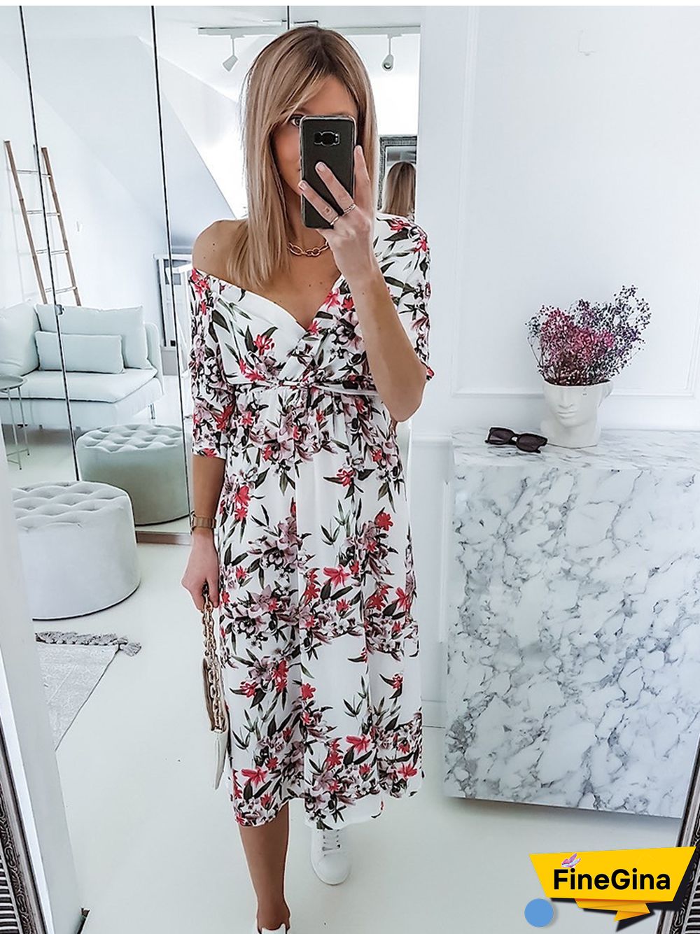 Women Casual Dress Summer Floral Print Red Maxi Dress Fashion V-neck Short Sleeve Elegant Lace Up Beach Party Dresses For Femme