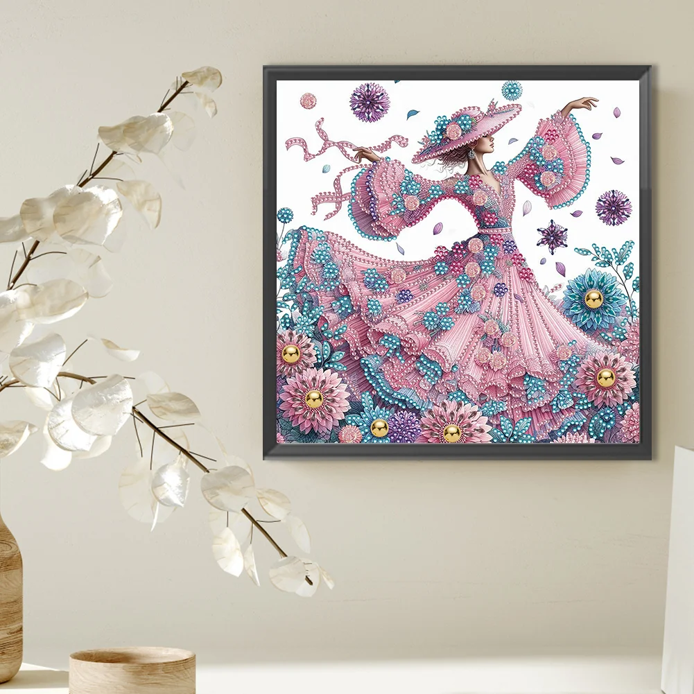 Diamond Painting - Partial Special Shaped Drill - Elegant Lady(Canvas|30*30cm)