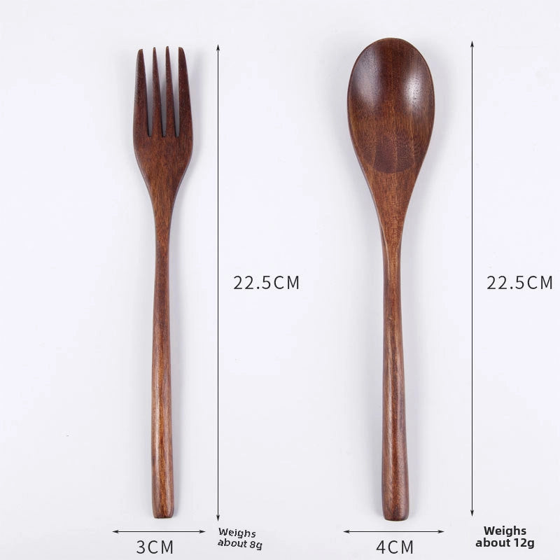 Creative Japanese Tableware Set Phoebe Chopsticks Knife, Fork And Spoon Four-piece Set Wooden Simple Chopsticks And Spoon Set