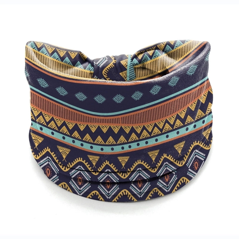 Women’s Hair Band African Print Pattern Wide Edge Elastic Knot Sports Yoga Headband Women’s Headwear Hair Accessories